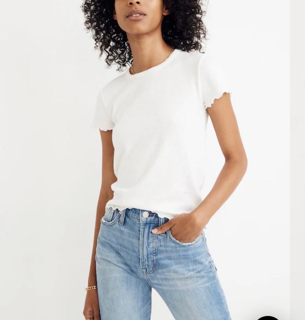 Madewell - Baby Tee / Bright Ivory / S / NWT